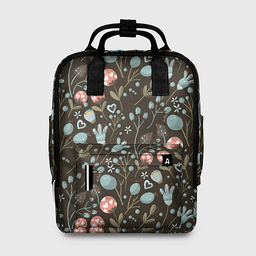 Женский рюкзак Цветы и ягоды паттерн / 3D-принт – фото 1