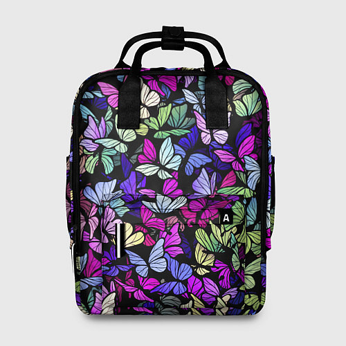 Женский рюкзак Витражные бабочки / 3D-принт – фото 1