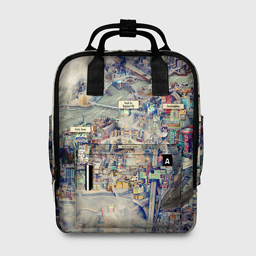 Женский рюкзак Fallout - city / 3D-принт – фото 1