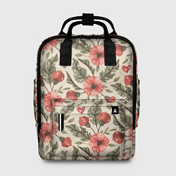 Рюкзак женский Ретро-цветы, цвет: 3D-принт
