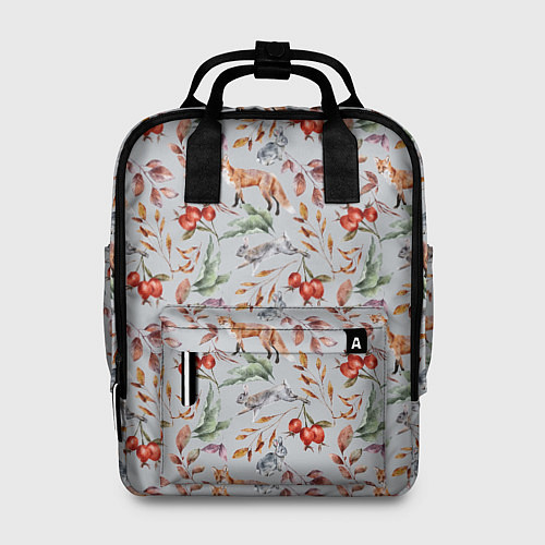 Женский рюкзак Лисы и лесные ягоды / 3D-принт – фото 1