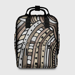 Рюкзак женский Абстрактный геометрический рисунок от руки Волны,, цвет: 3D-принт