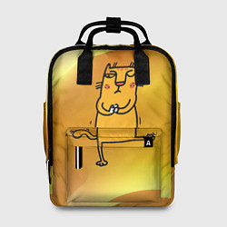 Рюкзак женский Строгий кот занимается йогой, цвет: 3D-принт