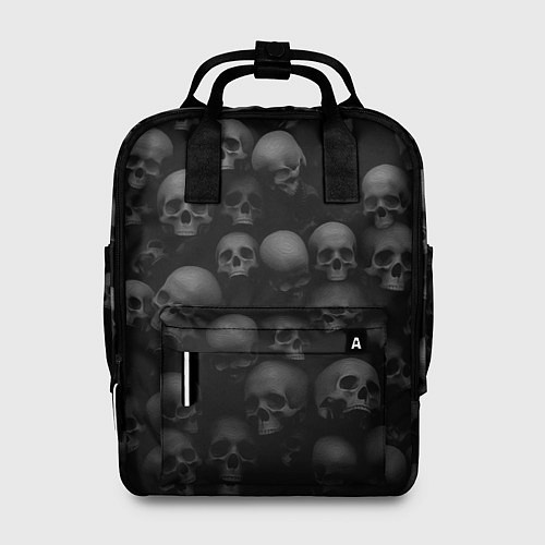 Женский рюкзак Черепа на черном фоне паттерн / 3D-принт – фото 1