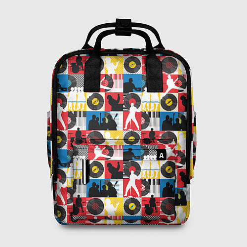 Женский рюкзак Рок-н-ролл, винил, запись музыки / 3D-принт – фото 1