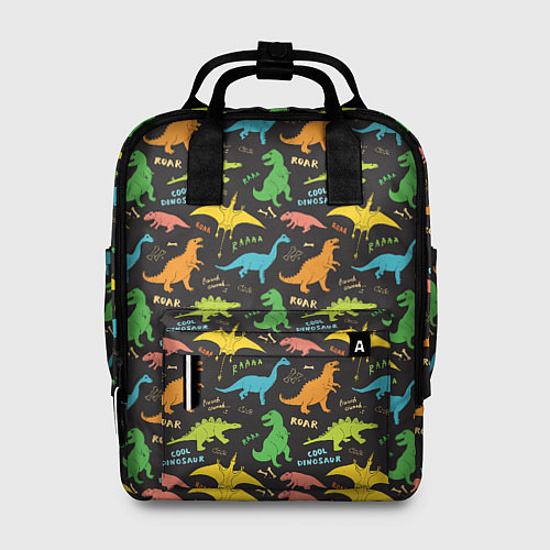 Женский рюкзак Разноцветные Динозавры / 3D-принт – фото 1
