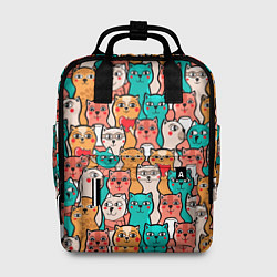 Рюкзак женский Милые Разноцветные Котики, цвет: 3D-принт