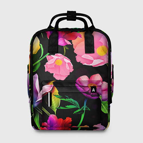 Женский рюкзак Цветочный узор Floral pattern / 3D-принт – фото 1