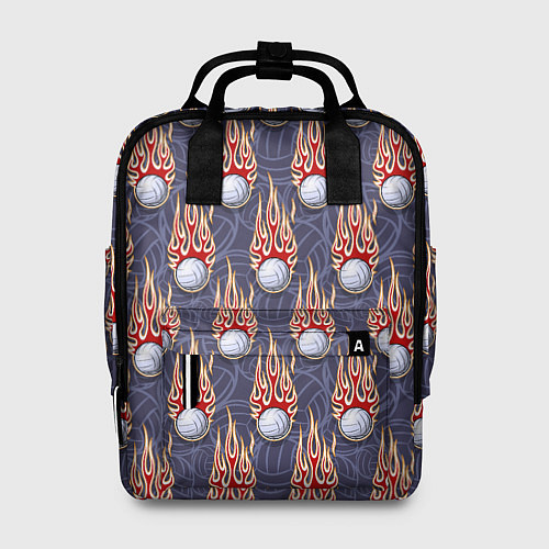 Женский рюкзак Волейбольные мячи в огне / 3D-принт – фото 1
