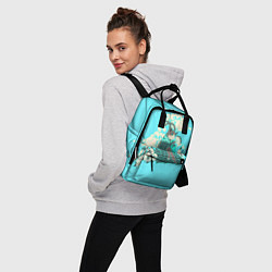 Рюкзак женский КОШКА С ВЕЕРОМ, цвет: 3D-принт — фото 2