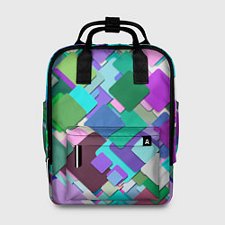 Рюкзак женский MULTICOLORED SQUARES, цвет: 3D-принт
