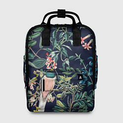 Рюкзак женский Цветы и Розовые Птицы В Саду, цвет: 3D-принт
