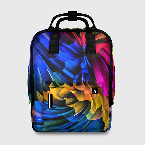 Женский рюкзак Абстрактная неоновая композиция Abstract neon comp / 3D-принт – фото 1