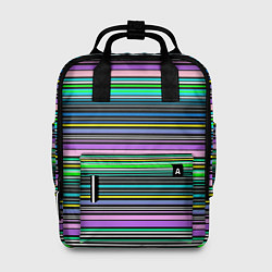 Рюкзак женский Яркие неоновые тонкие полосы, цвет: 3D-принт