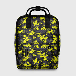 Рюкзак женский Камуфляж Пиксельный Чёрно-Жёлтый, цвет: 3D-принт