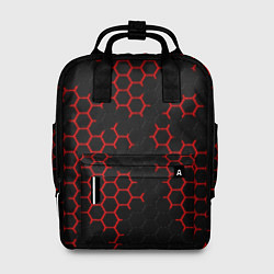 Женский рюкзак НАНОКОСТЮМ Black and Red Hexagon Гексагоны