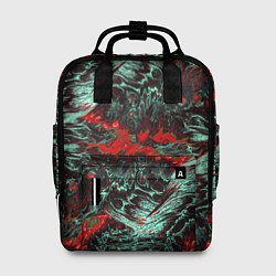 Рюкзак женский Красно-Белая Вулканическая Лава, цвет: 3D-принт