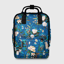 Рюкзак женский Цветы Синий Сад, цвет: 3D-принт
