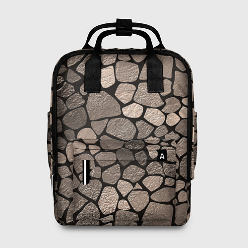 Женский рюкзак Черно-коричневая текстура камня / 3D-принт – фото 1