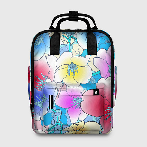 Женский рюкзак Летний цветочный паттерн Fashion trend 2025 / 3D-принт – фото 1