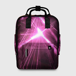 Рюкзак женский Неоновые лазеры во тьме - Розовый, цвет: 3D-принт