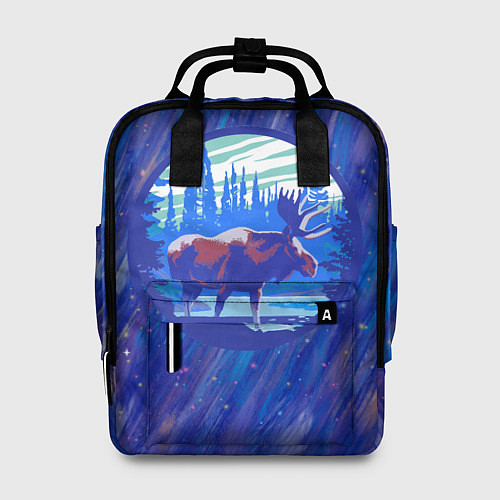 Женский рюкзак Лось в лесу Blue / 3D-принт – фото 1