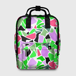 Женский рюкзак Abstract pattern green pink spots