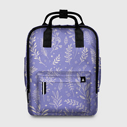 Рюкзак женский Цветы и Листья На Фиолетовом Фоне, цвет: 3D-принт