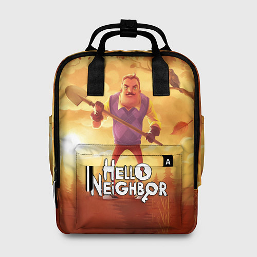 Женский рюкзак Hello Neighbor Привет сосед Сосед с лопатой / 3D-принт – фото 1