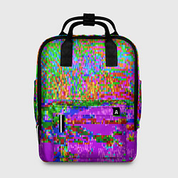 Рюкзак женский Пиксельный глитч-арт паттерн, цвет: 3D-принт