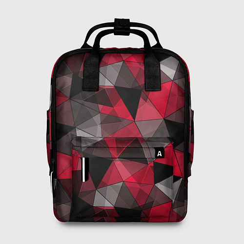 Женский рюкзак Красно-серый геометрический / 3D-принт – фото 1