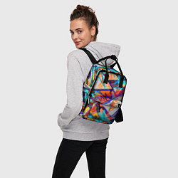 Рюкзак женский Яркий неоновый абстрактный узор, цвет: 3D-принт — фото 2