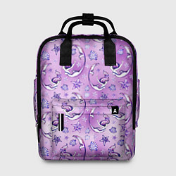 Рюкзак женский Танцующие русалки на фиолетовом, цвет: 3D-принт