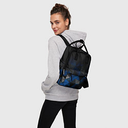 Рюкзак женский Черно-синий геометрический, цвет: 3D-принт — фото 2