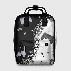 Рюкзак женский Джойстики чёрно-белые, цвет: 3D-принт