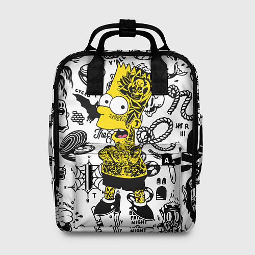 Женский рюкзак Барт Симпсон весь в татухах - Hype / 3D-принт – фото 1