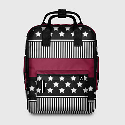 Женский рюкзак Burgundy black striped pattern