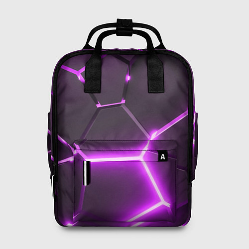 Женский рюкзак Фиолетовые неоновые геометрические плиты / 3D-принт – фото 1