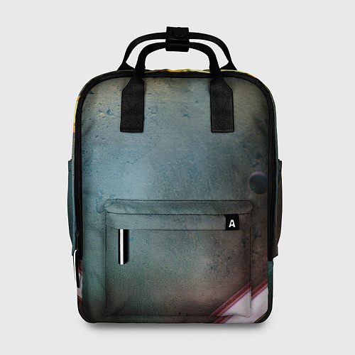 Женский рюкзак Абстрактная тёмная поверхность и неоновые фонари / 3D-принт – фото 1