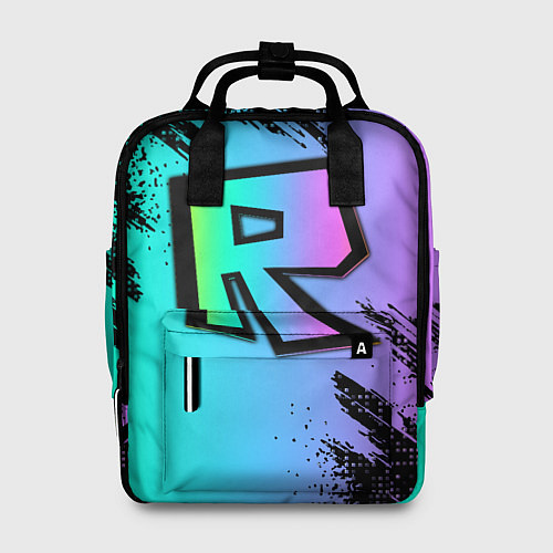 Женский рюкзак Roblox neon logo / 3D-принт – фото 1