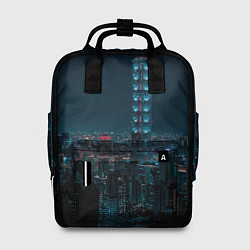 Рюкзак женский Ночной неоновый город, цвет: 3D-принт
