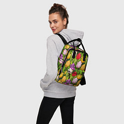 Рюкзак женский Объемные разноцветные тюльпаны, цвет: 3D-принт — фото 2