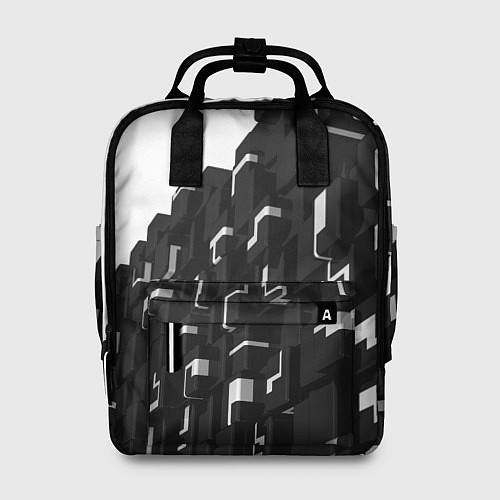 Женский рюкзак Кубизм Фигуры в трехмерном пространстве в черно-бе / 3D-принт – фото 1