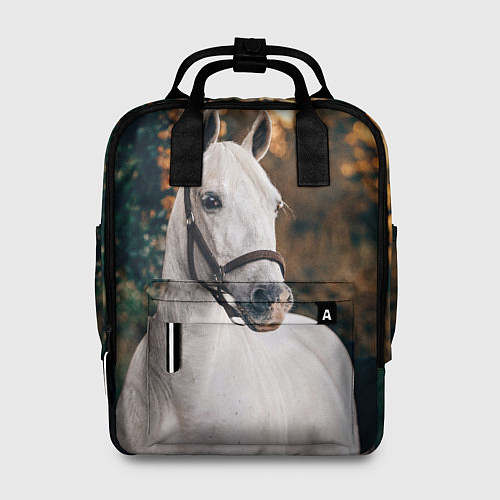 Женский рюкзак Белая лошадка / 3D-принт – фото 1