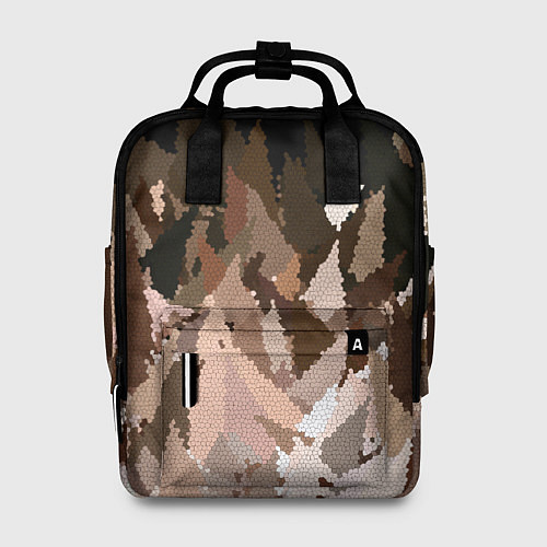 Женский рюкзак Abstract mosaic pattern brown and black / 3D-принт – фото 1