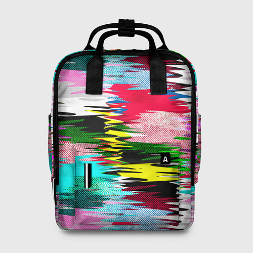 Женский рюкзак Абстрактный многоцветный неоновый узор / 3D-принт – фото 1