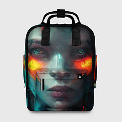 Рюкзак женский Лицо женщины - киборга, цвет: 3D-принт
