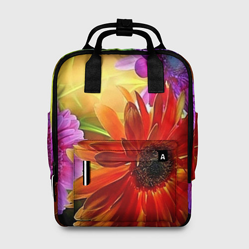 Женский рюкзак Яркий цветочный арт / 3D-принт – фото 1