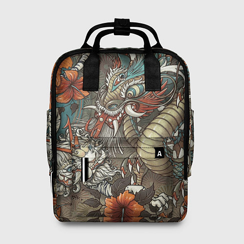Женский рюкзак Тигр и дракон мифические / 3D-принт – фото 1