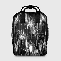 Рюкзак женский Черно-белые штрихи, зигзаг, цвет: 3D-принт